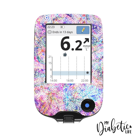 Watercolour Mandala - Freestyle Libre Peel, skin and Decal, glucose meter sticker - MyDiabeticLife