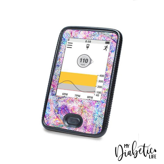 Rainbow Mandala - Dexcom G6 Peel, skin and Decal, glucose meter sticker - MyDiabeticLife