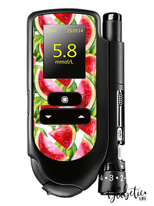 Watermelon slices - Accu-chek Mobile Peel, skin and Decal, glucose meter sticker - MyDiabeticLife