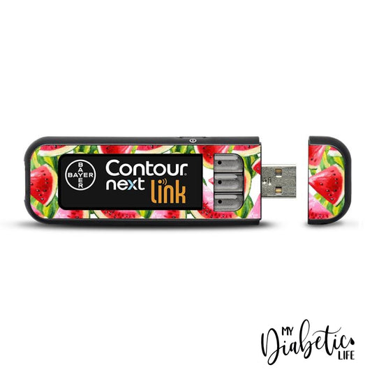 Watermelon Slices - Contour Next Link USB Peel, skin and Decal, Glucose meter sticker - MyDiabeticLife