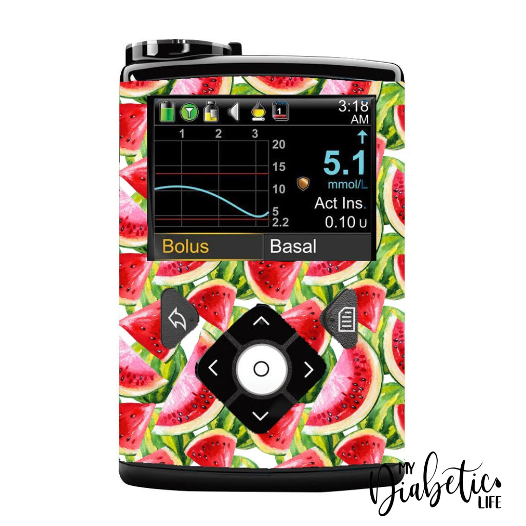 Watermelon Slices - Medtronic Pump (630/640/670/770) Sticker Full Cover W/clip 630/640/670