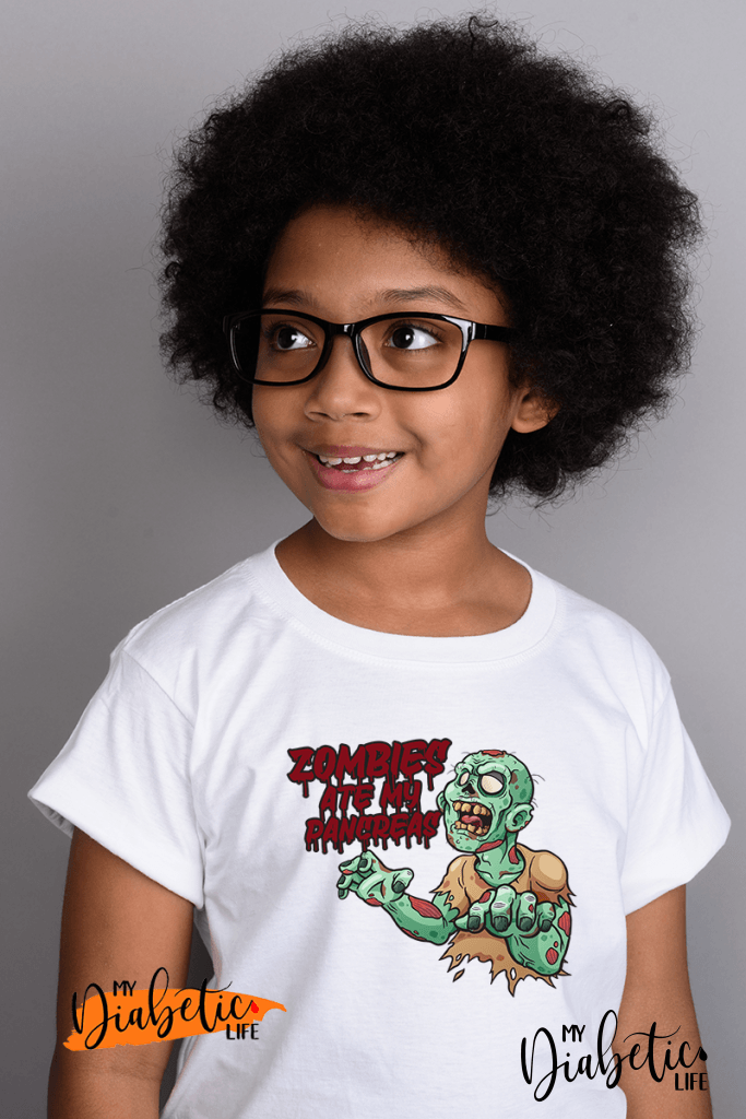 Zombies Ate My Pancreas - Kids Unisex T-Shirt 0 / White Shirts
