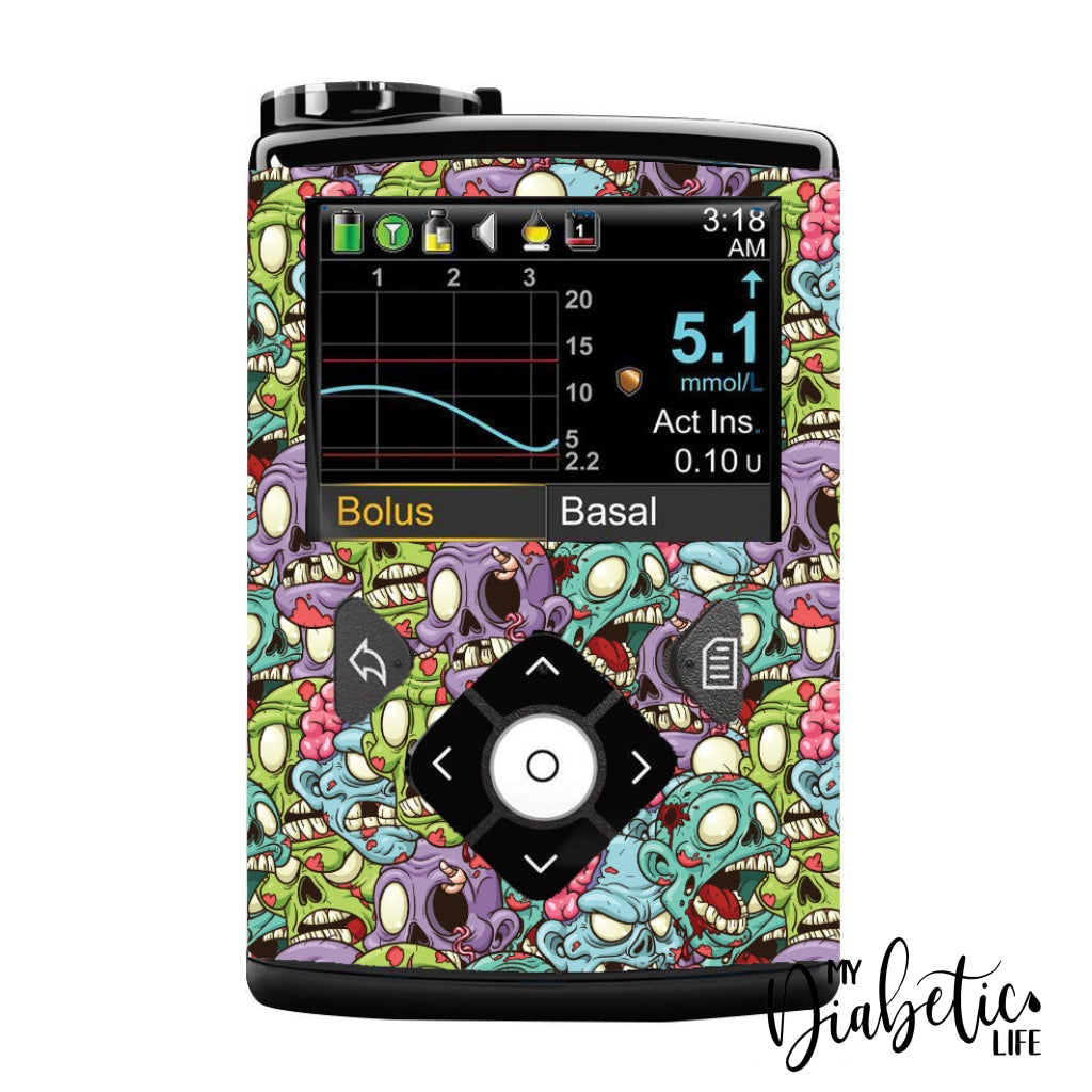 Zombies - Medtronic Pump (630/640/670/770) Sticker Full Cover W/clip 630/640/670